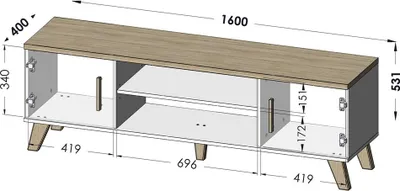 Produktbild von Cama RTV LOTTA 160 2D2K TV-Ständer & Entertainment-Center 2 Regale