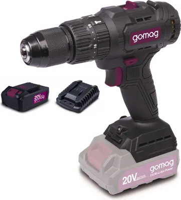 Produktbild von Gomag Akku-Schlagbohrschrauber GO-SBS60BL 20 V inkl. 4 Ah Starter-Kit