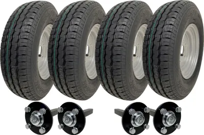 Produktbild von 145R10 Twin Axle Trailer Kit High Speed Road Legal Wanda Räder Nabe & Achsschenkel
