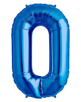 Produktbild von Blauer Geburtstags Folienballon Riesenzahl 0