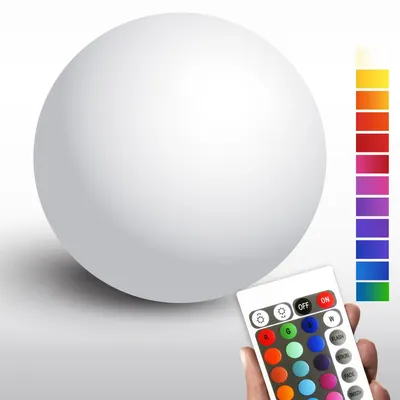 Produktbild von LED Kugellampe Ø 35cm – Akku, RGB Farbwechsel, IP54 wetterfest für Innen & Außen