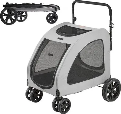 Obrázok produktu pre Kočík pre psov 79 x 91 x 113 cm, nosnosť 16 kg, hliníkový rám, 4 kolesá z EVA