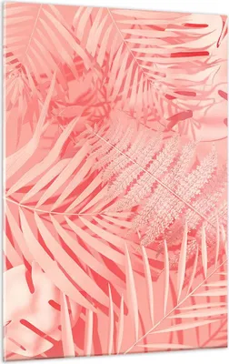 Produktbild von Bilder auf glas - Einteilig - Rosa Blätter Palmen - 50x70cm - Glasbilder - Wandbilder - Bilder - zum Aufhängen bereit - Wanddekoration aus Glas - Glas Bilder - Wandbild auf Glas - GPA50x70-4745