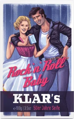 Immagine prodotto di Klar Seifen 50er Retro Seife Rock'n'Roll 100g, Cosmos zertifiziert, palmölfrei