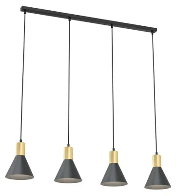 Obrázok produktu pre Závesná lampa ROSA čierno-zlatá 4xE27x20W kov rozmery: 140x90x16 cm IP20 Emibig