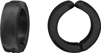 Produktbild von Ohrclips 316L Chirurgenstahl Creolen Ohrringe 13mm in schwarz
