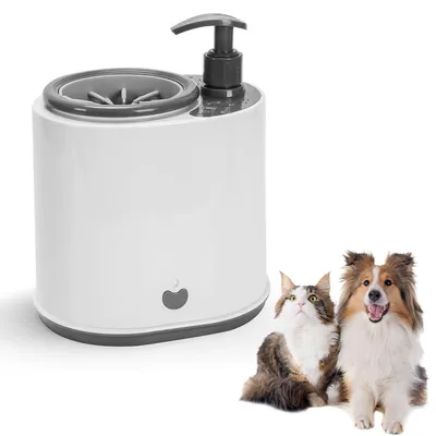 Produktbild von Tragbarer elektrischer Pfotenreiniger für Hunde und Katzen, automatische 360°-Silikonbürste, wiederaufladbar per USB