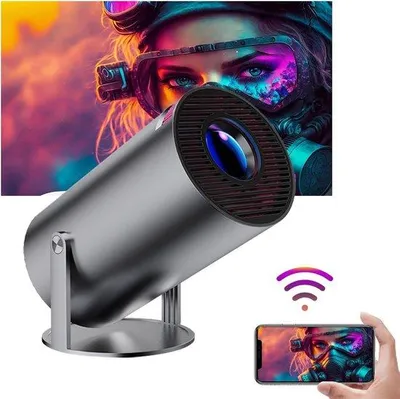 Immagine prodotto di Mini proiettore con schermo da 84 pollici - Mini proiettore con funzione smartphone - Mini proiettore con Wi-Fi e Bluetooth.