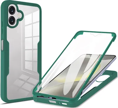 Image de Etui pour Samsung Galaxy A06, protection complète à 360° avec protecteur d'écran intégré Vert