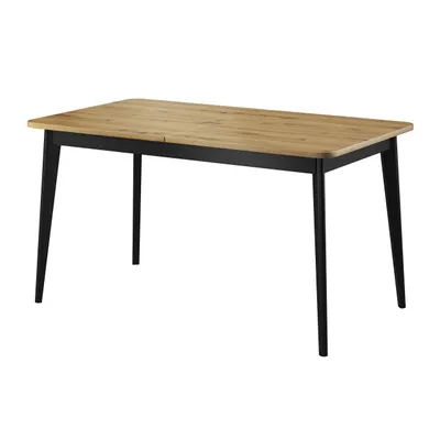 Zdjęcie produktu dla Stylowy Stół Rozkładany 140-180 cm Solis Dąb Artisan i Czarne Nóżki