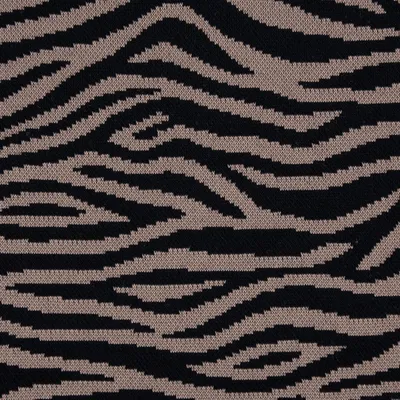 Produktbild von Strickstoff Jacquard Tigermuster beige schwarz 1,51m Breite