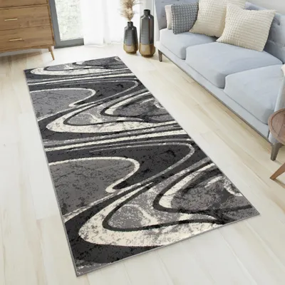 Produktbild von Tapiso Teppichläufer DREAM Grau Schlafzimmer  100 x 250 cm