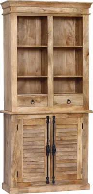 Immagine prodotto di Milani Home - Mobile in legno di mango con 2 ante e 2 cassetti cm 100 l x 40 p x 215 h - Marrone chiaro