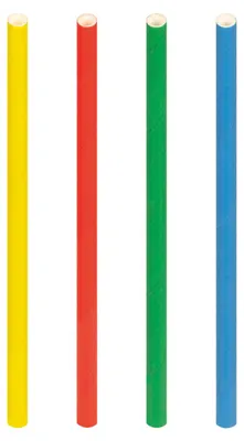 Produktbild von 300x Trinkhalme aus Papier dick bunt Ø8mm 15cm
