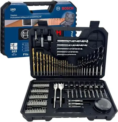 Immagine prodotto di Set Pro in titanio Bosch da 103 pezzi 2608594070