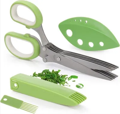 Produktbild von CHPN - Kräuterschere - Kräuterschneider - Kräuter schneiden - Kräuterschneider - 4-teilig - Küchenschere für Kräuter - Kräuterschneider - Handliches Küchenwerkzeug - Schnittlauch schneiden