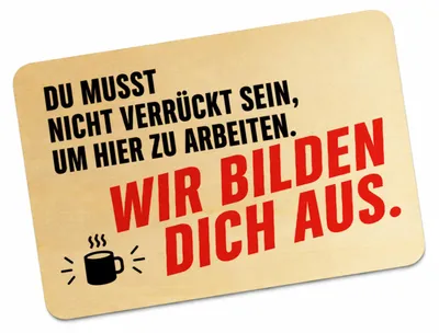 Produktbild von Postkarte Holz Kollegen Spruch - Holzpostkarte mit Kaffee Symbol Mit Spruch: Du