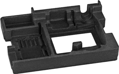 A black plastic insert for a tool case.