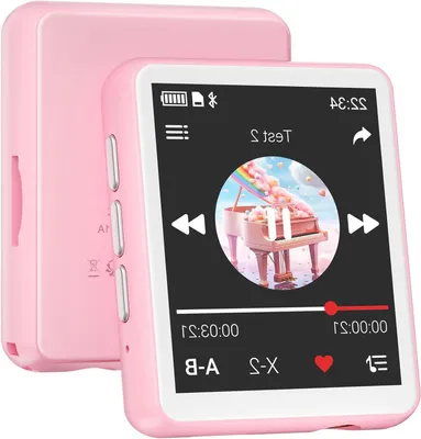 Obrázek produktu pro Přenosný hudební přehrávač - Digitální audio - Poslech hudby - Vestavěný reproduktor - 128 GB úložného prostoru - Růžová barva