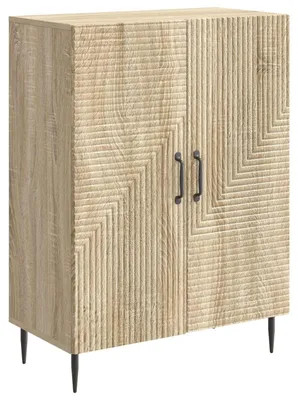 Zdjęcie produktu dla Komoda vidaXL z drewna dębowego Sonoma, 66 x 34,5 x 89,5 cm, materiał drewnopochodny