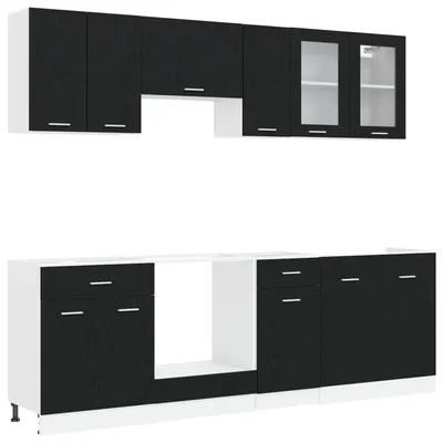 Produktbild von vidaXL Kücheneinheit Lyon 8 Stk. Schwarze Eiche Holzwerkstoff