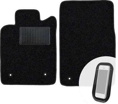 Produktbild von moto-MOLTICO Vorne Fußmatten Auto Velours Autoteppiche Schwarz Automatten Set 2-teilig passend für Opel Vectra C Stufenheck 2002-2008