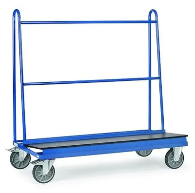 Zdjęcie produktu dla Wózek transportowy mttpe4445 F 500, przeznaczony do transportu paneli, udźwig 500 kg. Koła o średnicy 200 mm. Platforma o wymiarach 1500 mm x 400 mm. Całkowite wymiary: 1500 mm długości x 710 mm szerokości x 1510 mm wysokości