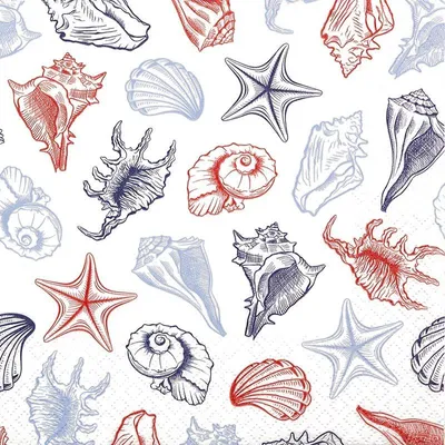 Produktbild von Servietten 33x33 cm - Seashells