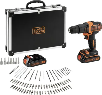 Produktbild von Black + Decker Akku-Schlagbohrschrauber 18 Volt,  80-tlg.-Set