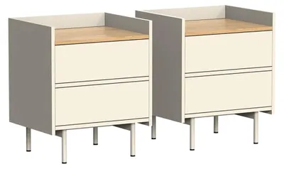 Produktbild von Nachttisch Velina, Creme, 2er Set