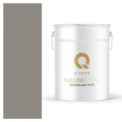 Immagine prodotto di Intonaco a base di resine siliconiche | Intonaco grigio per calcestruzzo Intonaco siliconico | Intonaco per facciate | Intonaco da graffio Intonaco di finitura Intonaco strutturato per pareti e soffitti | 15 kg 1 mm