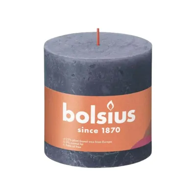 Obrázok produktu pre Bolsius Rustik stĺpiková sviečka hortenzia modrá 100/100mm