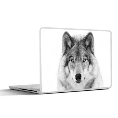Produktbild von MuchoWow® Laptop Aufkleber Sticker Cover Wolf - Tiere - Porträt - Weiß 25x18 cm - Laptop-Deko