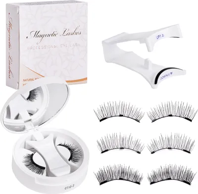 Produktbild von Magnetisches Wimpernset Schwarz 2,5 cm Länge, Wiederverwendbar, Kein Kleber erforderlich