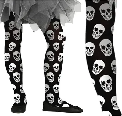 Productafbeelding van Sokken met skeletprint en schedelmotief, Halloween accessoires, griezelige partyversiering, kostuumaccessoire, voor een enge en feestelijke sfeer, maat: 7 - 12 jaar