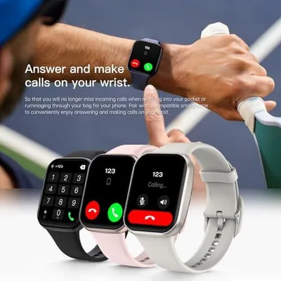 Produktbild von Smart Watch Schrittzähler Uhr Damen Herren 1.83 Zoll Smartwatch Telefonfunktion Schlafmonitor Pulsmesser Musiksteuerung IP68 Wasserdicht 104 Sportmodi Fitness Tracker Sportuhr für iOS Android