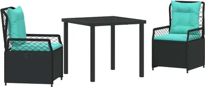 Obrázek produktu pro vidaXL Zahradní jídelní set 3 ks černý polyratan