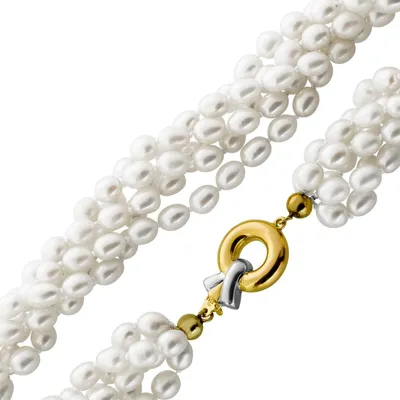 Produktbild von Perlenkette Süßwasserperlen 5.3-4.9mm Gold 585 14K 46
