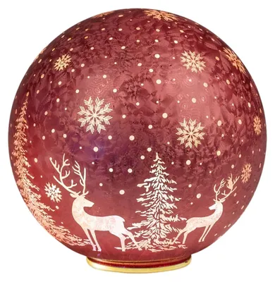 Produktbild von Formano LED Deko Kugel 20 cm drehend mit Timer 6/18h, Wild-Berry Weihnachten