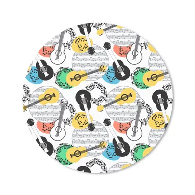 Produktbild von MuchoWow® Mauspad Mousepad Gitarre - Musik - Patterns - Abstrakt 20x20 cm - Mousepads - Maus Mat - Pad - Mausunterlage - Schreibtischmatte