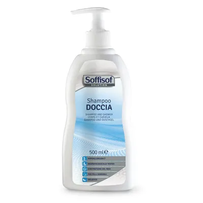 Imagen del producto de Soffisof Champú y gel de ducha 2 en 1 – Gel de ducha para cuerpo y cabello 500 ml – Limpieza suave para adultos y personas mayores