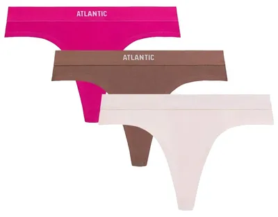 Immagine prodotto di Damen Tanga Atlantic, confezione da 3, rosa e marrone, in cotone, taglia XL