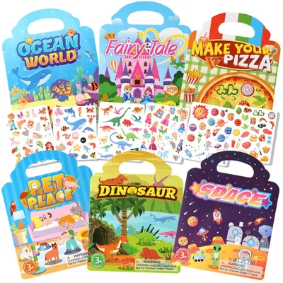 Image de Set aus 6 Wiederverwendbaren Stickerbüchern für Kinder