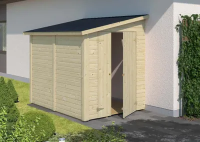 Produktbild von Alpholz Anlehngerätehaus Mia 3,6 m² Gerätehaus aus Holz, Geräteschrank mit 16 mm Wandstärke Gartenhaus