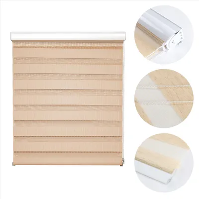 Produktbild von Doppelrollo Aluminum Klemmfix ohne bohren Linen 90cm x 210cm Seitenzugrollos