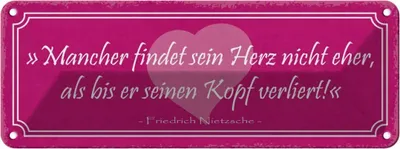 Produktbild von vianmo Blechschild 10x27 cm mancher findet sein Herz nicht Dekoration Spruch Zitat