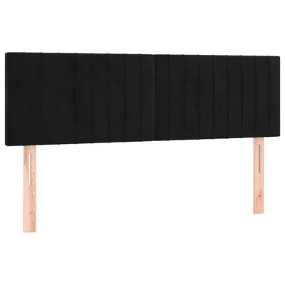 Image de vidaXL Têtes de lit 2 pcs. noir 72x5x78/88 cm velours