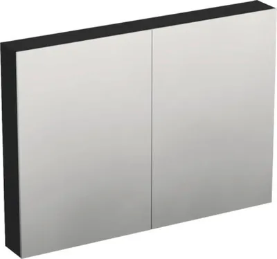 Produktbild von Jungborn Spiegelschrank TRENTA 100 x 14,4 x 72 cm schwarz zu LR29 matt 3-türig IP 44