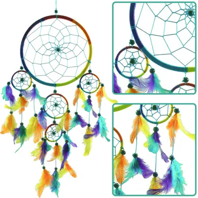 Dreamcatcher - Traumfänger KUNTERBUNT 16 cm 4 x klein