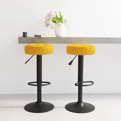Produktbild von Möbel  Barhocker 2 Stk. Senfgelb Samt - Barhocker 333002
